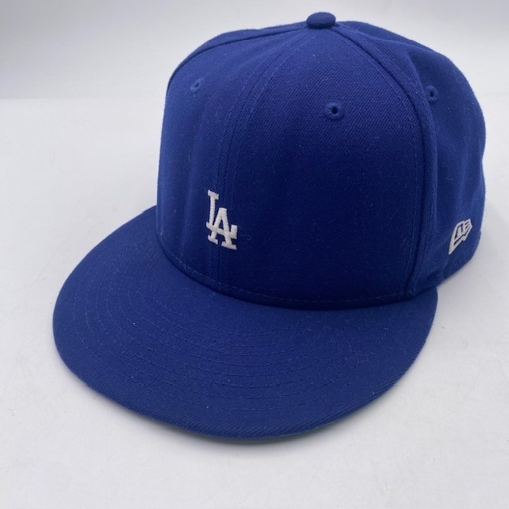 LA Dodgers New Era 59FIFTY Fitted Hat 7 5/8 Blue little Logo MLB Baseball Cap